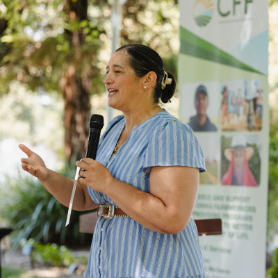 Joy Jacobs speaking during the 5th Annual Nueva Generación Scholarship Ceremony