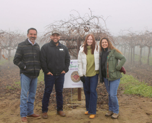 Valley Pruning Contest – California Farmworker Foundation CFF representatives posing outdoors during the Central Valley Pruning Contest held by California Farmworker Foundation